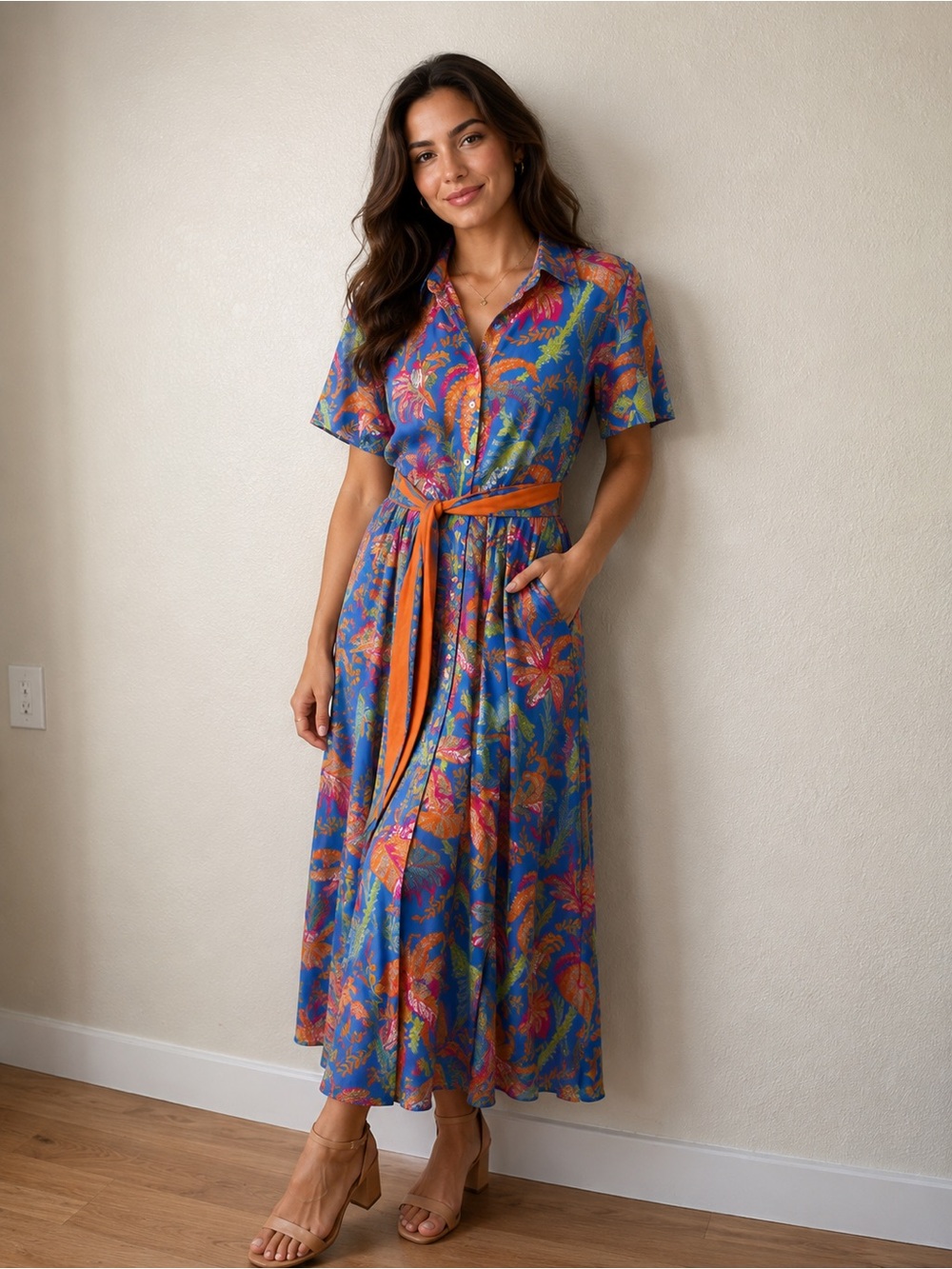 Gretchen Scott Panache Maxi Dress Vintage Vines Brights Size XL